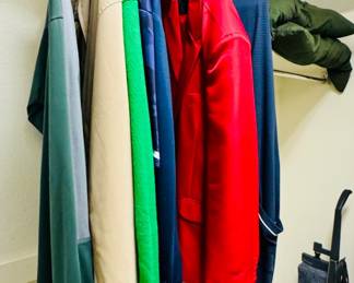 Mens red suit! Vacuum cleaner another closet