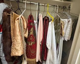 Closets of linens and tree skirts