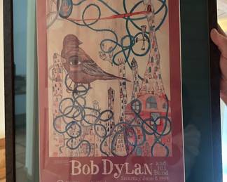 Framed Bob Dylan Poster and Ticket Stub