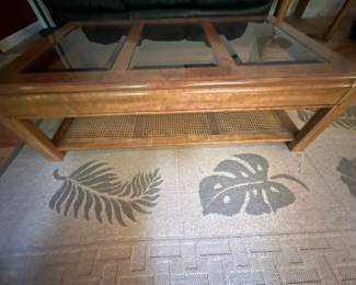 Coffee table and decorative area rug