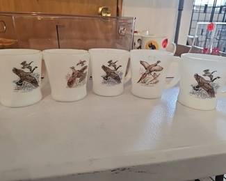Milk glass coffee cups