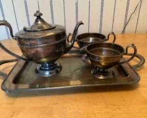 Silver plate tea set