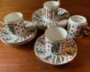 playing card tea set