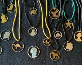 hand cut coins necklace