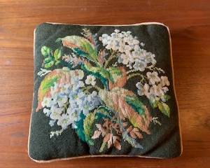 needlepoint pillow brown