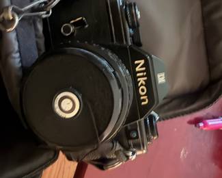 Assorted Nikon and polaroid cameras