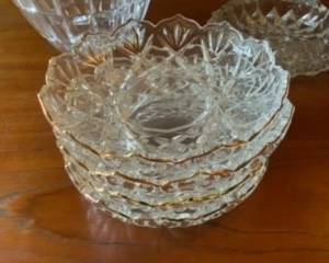 gold rimmed cut Crystsl