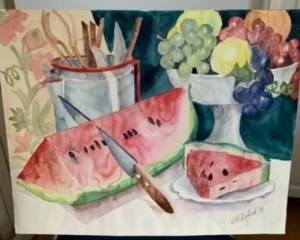 watermelon still life