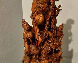 Japan wood head carvings