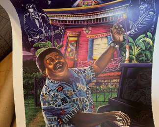 signed by Fats Domino and Drew Brees