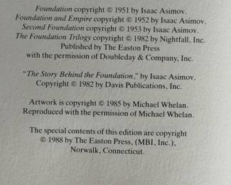 EASTON PRESS  The Foundation Trilogy by Isaac Asimov  SIGNED BY Author RARE Mint Condition!