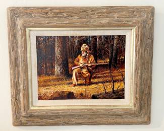 Artist: Alfredo Rodriguez "Fall Hunter" Oil on panel / board 9 x 12 inches