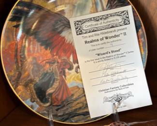 1988 Signed Tim & Rita Hildebrandt Realms of Wonder  WIZARD'S STEED Wizard Ltd Ed Plate #266