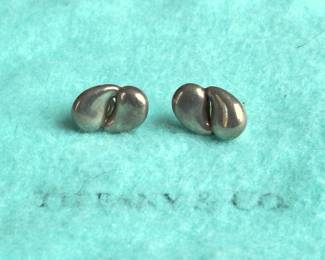 Tiffany & Co. Sterling Silver Elsa Peretti Earrings Authentic vintage sterling silver interlocking double teardrop post earrings.