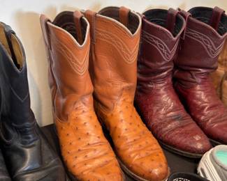 justin boots tan ostrich skin boots