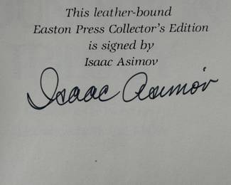 EASTON PRESS  The Foundation Trilogy by Isaac Asimov  SIGNED BY Author RARE Mint Condition!