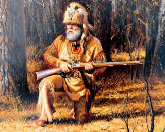 Artist: Alfredo Rodriguez "Fall Hunter" Oil on panel / board 9 x 12 inches