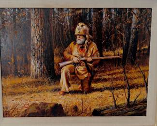 Artist: Alfredo Rodriguez "Fall Hunter" Oil on panel / board 9 x 12 inches