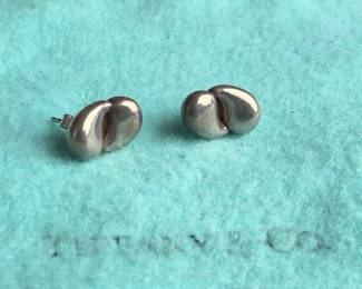 Tiffany & Co. Sterling Silver Elsa Peretti Earrings Authentic vintage sterling silver interlocking double teardrop post earring's