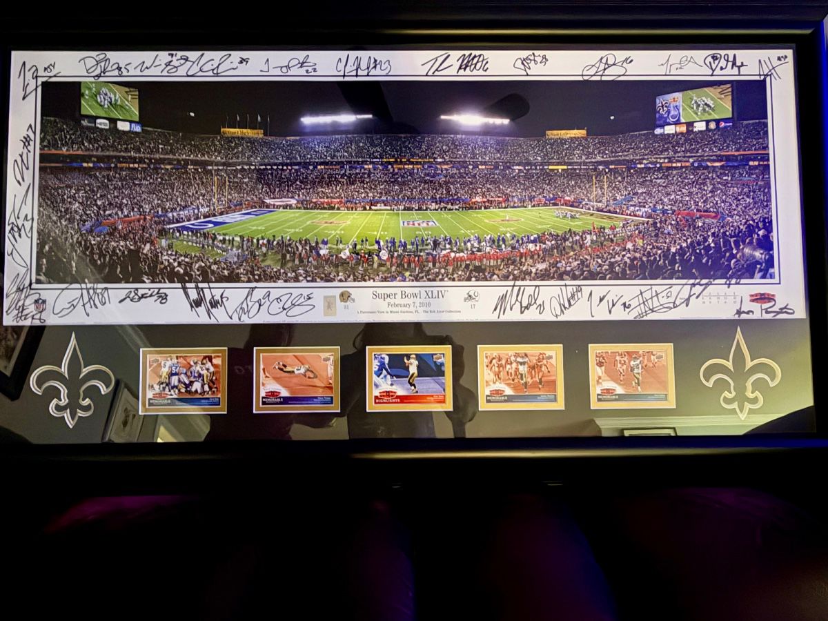 2010 Signed Superbowl framed picture