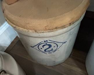 Western Stoneware Gallon Butter Churn Crock with Lid