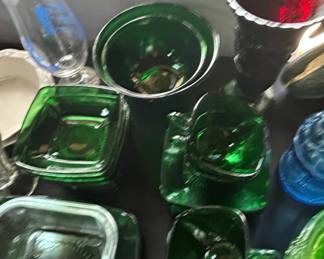 Anchor Hocking Forest Green Charm Glassware Set