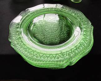 Federal Glass Patrician Green Depression Glass Plates