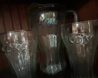 CocaCola Glass Pitcher and Tumblers Set
