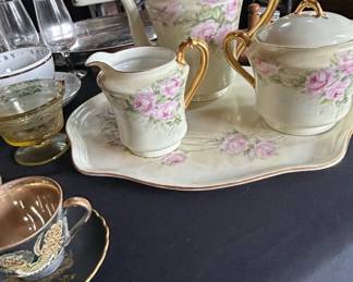 Vintage Lefton Heritage Rose Porcelain Tea Set