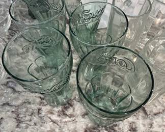 CocaCola Green Tinted Glasses Set