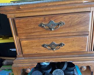 Vintage Broyhill Furniture Solid Oak Country French Style Nightstand