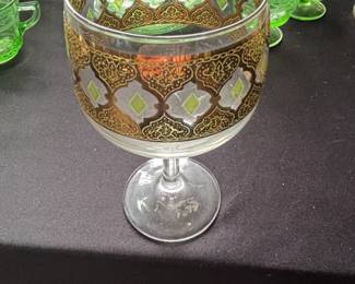 Culver Valencia K Gold Overlay Footed Compote
