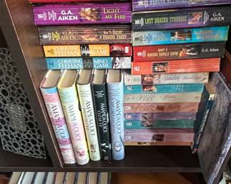 Collection of Paranormal Romance Novels by G.A. Aiken, Christine Feehan, Amanda Quick, and J.D. Robb