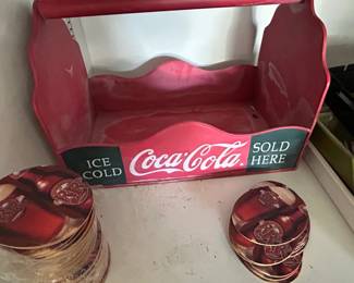 Vintage CocaCola Napkin Holder Caddy with Coasters