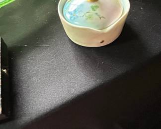 HandPainted Porcelain Trinket Box with Lid Limoges Style