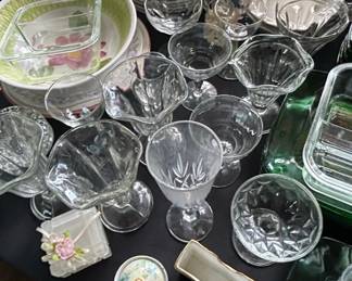 Assorted Vintage Dessert and Cordial Glassware Lot