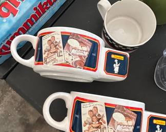 Sunshine Krispy Crackers Soup Mugs with Cracker Holder Set of