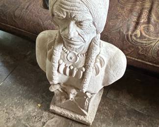 Native American Chief Bust Sculpture