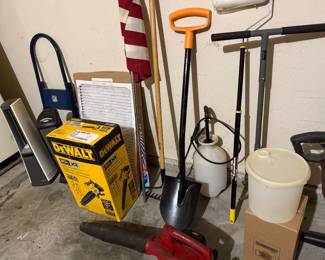 Assorted yard tools DeWalt