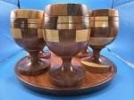 MCM wood turned goblets. 