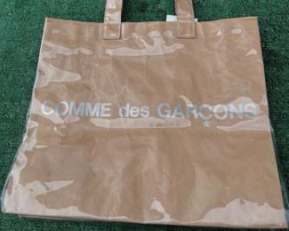 CDG plastic paper tote bag new with tags