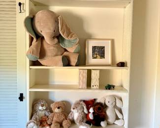 kids' stuffies and kids' books.