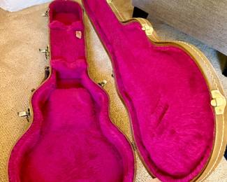 Hot pink-lined Gibson guitar case