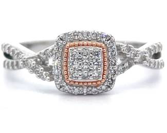0.25 Carat Pavé Diamond Infinity Symbol Vine Two-Tone Ring