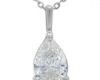 1 Carat Diamond Pear Solitaire Necklace