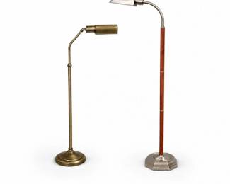 140 PairAdjustableReadingFloorLampsBrassWood