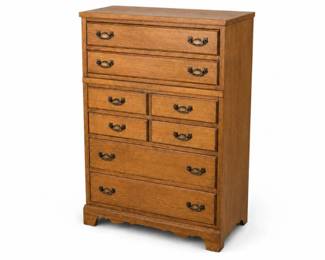 141 VintageMapleTallChestofDrawersDresserCabinet