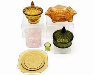 133 VintageDepressionGlassCandyDishCollection