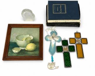 78 VintageReligiousDecorLotBibleCrossesWallArt