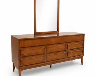 6 MidCenturyModern9DrawerLowboyDresserMirror